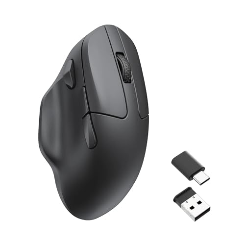 Keychron M7 Wireless Computer Mouse, 26K DPI Optical Computer Mouse, 2.4 GHz/Bluetooth/Wired with Macro Button 63g Lightweight Ergonomic, Up to 70 Hours Worktime for Laptop macOS/Windows - Black - color: Black, style: 1K Polling Rate