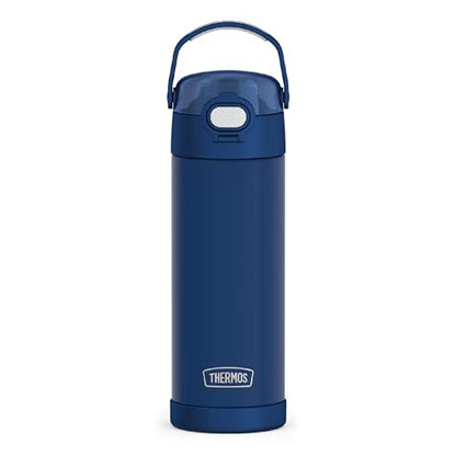 THERMOS FUNTAINER Water Bottle with Spout, 16oz, Navy | Kids Stainless Steel Insulated Water Bottle, Keeps Drinks Cold Longer for School & Play, BPA-Free - color: Navy, size: 16 Ounces