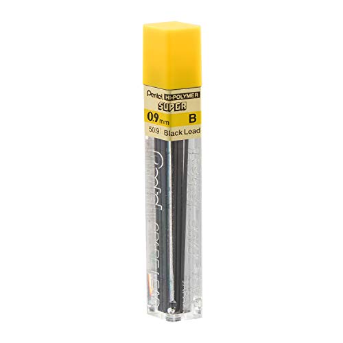 Pentel Super Hi-Polymer Lead Refill, (0.9mm) Thick, B, 180 Pieces of Lead (50-9-B) - style: B Lead