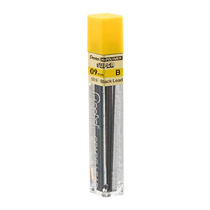 Pentel Super Hi-Polymer Lead Refill, (0.9mm) Thick, B, 180 Pieces of Lead (50-9-B) - style: B Lead