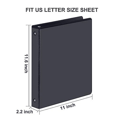 3 Ring Binder 1-1/2 Inch, ViVin Sturdy 1.5"-Round Ring Binder with 2 Interior Pockets, Clear View Cover, PVC-Free, Fits 300 Sheets of 8.5'' x 11'' Paper, Office Home School (6 Pack, Black) - color: Black, size: 1.5 Inch, style: 6 Pack