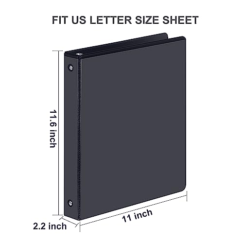 3 Ring Binder 1-1/2 Inch, ViVin Sturdy 1.5"-Round Ring Binder with 2 Interior Pockets, Clear View Cover, PVC-Free, Fits 300 Sheets of 8.5'' x 11'' Paper, Office Home School (6 Pack, Black) - color: Black, size: 1.5 Inch, style: 6 Pack