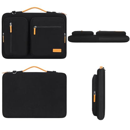 DOMISO 15.6 inch Laptop Sleeve Case,Waterproof Laptop Bag with Handle,Shockproof Protective Notebook PC Case Compatible with Acer/Lenovo/HP/Chromebook/Dell,Black - color: Black, size: 15.6 inch