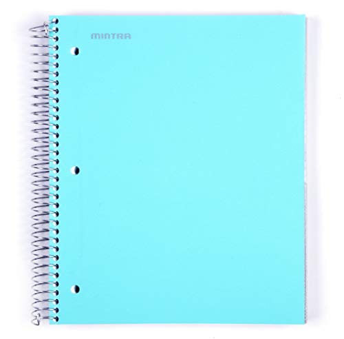Mintra Office Durable Spiral Notebooks, 5 Subject (Teal, Wide Ruled 1pk) - color: Teal, size: Wide Ruled 1pk