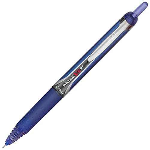 Pilot Precise V5 RT Refillable & Retractable Rollerball Pens, Extra Fine Point Pens 0.5 mm, Blue, Pack of 12 - Ideal for School, Journaling & Office Writing - color: Blue, size: 12 Count (Pack of 1)