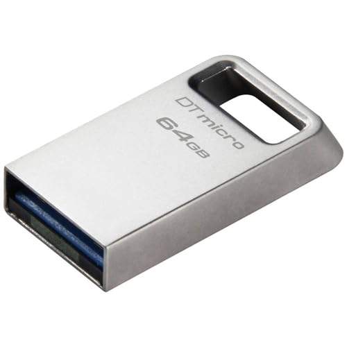 Kingston DataTraveler Micro 64GB USB Flash Drive | Ultra-Small Premium Metal Design | USB 3.2 Gen 1 | Speeds up to 200MB/s | DTMC3G2/64GB | Ultra-Small Metal USB 3.2 Gen 1 Drive, Read Up to 200MB per S, Dtmc3g2/64gb, 5-Year Warranty - size: 64GB (Pack of