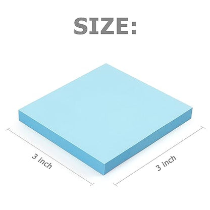 Sticky Notes 3x3 inch Bright Colors Self-Stick Pads 8 Pads/Pack 85 Sheets/Pad Total 680 Sheets - color: 8 Pads 3x3 in Bright Colors Sticky Notes