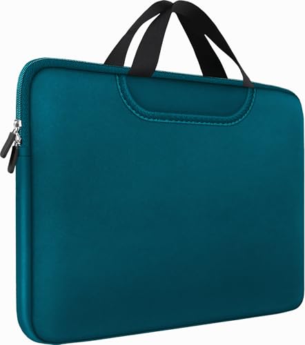 Laptop Sleeve Bag 15.6 Inch, Traveling Briefcase Handle Bag & with Extra Pockets, Computer Protective Case Compatible for 15 15.6 inch HP, Dell, Acer, Asus, Cyan - color: Cyan, size: 15.6 inch