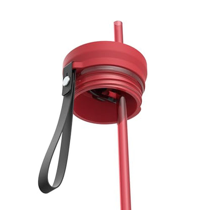 Contigo SnapSeal 709.8ml(24온스) 스테인리스 스틸 진공 단열 물병, 누출 방지 자동 닫힘 뚜껑, 휴대용 스트랩 및 재사용 가능한 빨대, BPA 프리 및 납 프리, 식기세척기 사용 가능 - color: Goji Berry 샴페인, size: 24온스