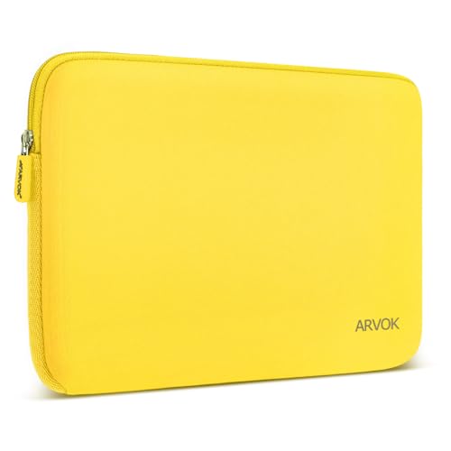Arvok 11 11.6 12 Inch Laptop Sleeve Case for MacBook Air 12, Water-Resistant Neoprene Notebook Computer Tablet Sleeve, Carrying Bag Cover for Chromebook/HP/Dell/Lenovo/Asus/Acer, Yellow - color: Yellow, size: 11.6 inch