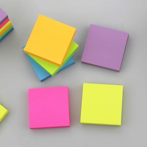 Early Buy Sticky Notes 2x2in, 6 Bright Colors, 12 Pads, 100 Sheets/Pad | 12 pads of self-stick notes, 100 sheets per pad, repositionable adhesive, ideal for daily reminders and office use - color: 6 Bright Color 2x2 in 12pads