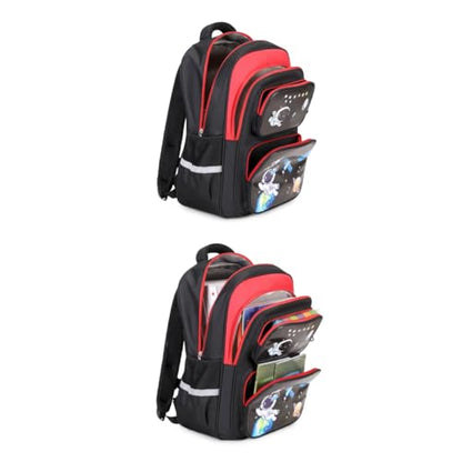 3-in-1 Kids Backpack with Lunch Bag and Pencil Case for Teens Middle School, 17" Large Capacity - color: SPACE