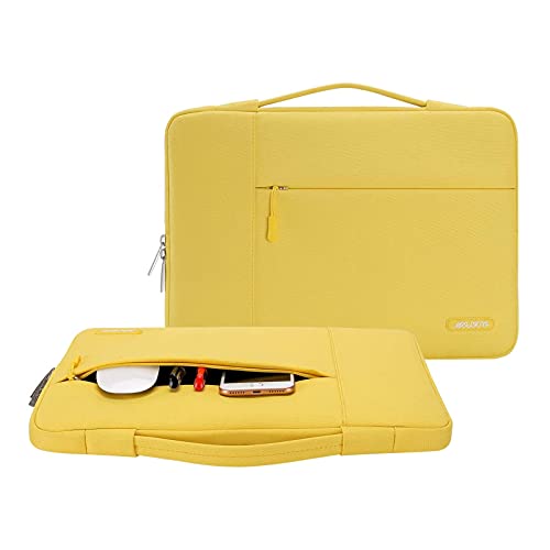 MOSISO Laptop Case 13.3 inch, 13-13.3 inch Laptop Sleeve with Handle Compatible with MacBook Air/Pro 13/Pro 14 M5 M4 M3 M2 M1,HP Dell ASUS Lenovo, Polyester Multifunctional Computer Bag, Yellow - color: Yellow, size: 13.3 inch