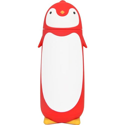 Penguin Insulated Water Bottle - Stainless Steel Vacuum Double Walled Bottle Flask Travel Mug for Kids, Students, 9.6oz, Red - color: Red