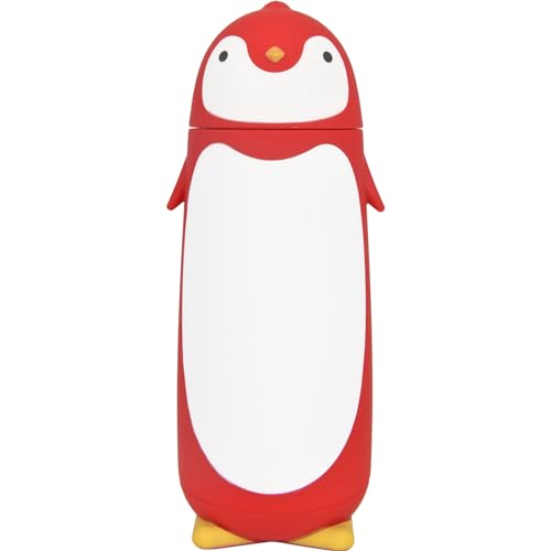 Penguin Insulated Water Bottle - Stainless Steel Vacuum Double Walled Bottle Flask Travel Mug for Kids, Students, 9.6oz, Red - color: Red