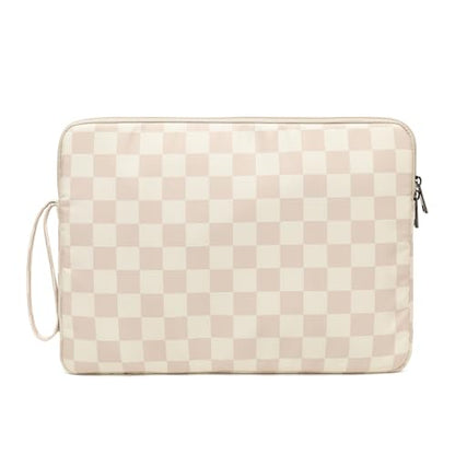 Laptop Sleeve 13.3 inch14 Inch, 15.6inchWater Resistant Traveling Computer Cover with Handle, Shockproof Protective Carrying Laptop Case (Y8-Khaki Checker, 15 inch-15.6 inch) - color: Y8-Khaki Checker, size: 15 inch-15.6 inch