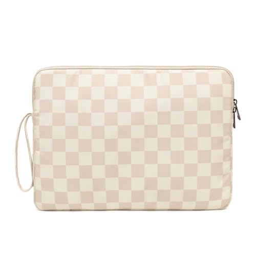 Laptop Sleeve 13.3 inch14 Inch, 15.6inchWater Resistant Traveling Computer Cover with Handle, Shockproof Protective Carrying Laptop Case (Y8-Khaki Checker, 16 inch) - color: Y8-Khaki Checker, size: 16 inch