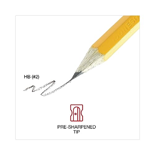 Universal #2 Pre-Sharpened Woodcase Pencil, Hb (#2), Black Lead, Yellow Barrel, 24/Pack