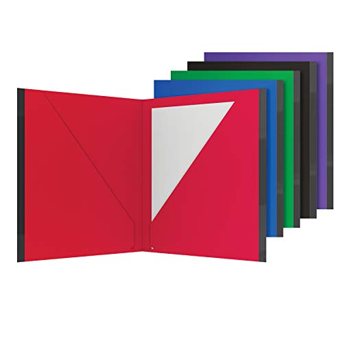 Oxford Two Pocket Folders, Plastic Folders with Reinforced Edges, Letter Size, Red, Blue, Green, Black, Purple, 5 Per Pack (89114) - size: 5 Count (Pack of 1), style: No Prongs
