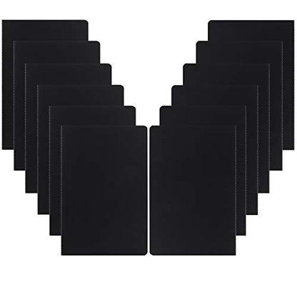 12 Pack College Ruled Notebook Journals Bulk, Lined Paper, 60 Page, 5.5x8.3 inch, A5, Travel Journal Set for Travelers, Students, Church, Office, Writing Diary Subject Notebooks Planner, Black - color: Black