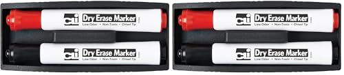 Charles Leonard Magnetic Whiteboard Eraser with 2 Dry Erase Markers, 2 Pack (74532) - size: 1 Count (Pack of 2)