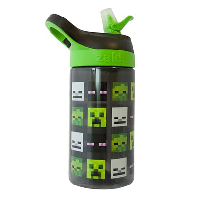 Minecraft Atlantic All Mob Heads Drinks Bottle | Eco Freindly BPA-free Plastic School Water Bottle with Removable straw, spills Proof | fan | Officially Merch 450ML