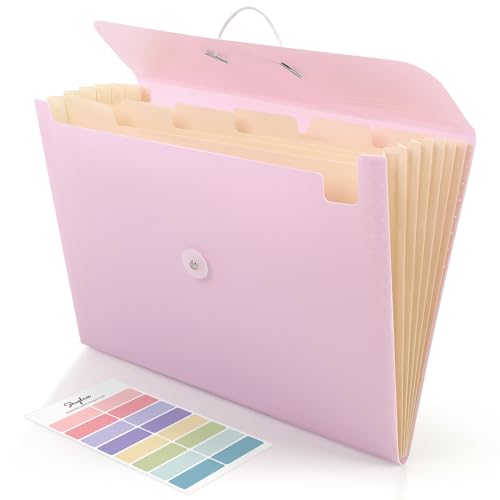 SKYDUE Accordion File Organizer, Expanding File Folder with 7 Pockets, Portable Receipt Paper Bill Document Organizer, Letter/A4 Size Filing Folder School Office Supplies, Lightpurple - color: Lightpurple
