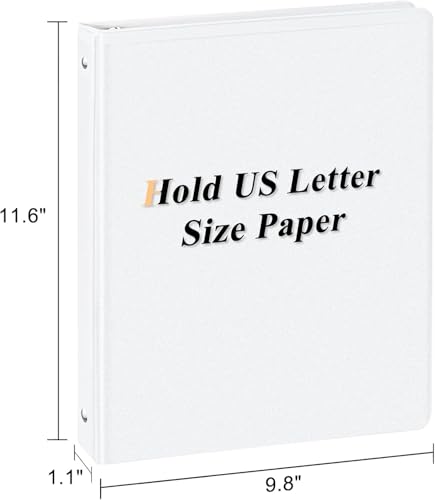 CIXILDTS 0.5-inch Round Ring Binder, Durable 1/2" 3 Ring Binder Fit Letter Size Paper, White, 36-Pack - color: White, size: 0.5", style: 36-Pack