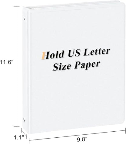 CIXILDTS 0.5-inch Round Ring Binder, Durable 1/2" 3 Ring Binder Fit Letter Size Paper, White, 36-Pack - color: White, size: 0.5", style: 36-Pack