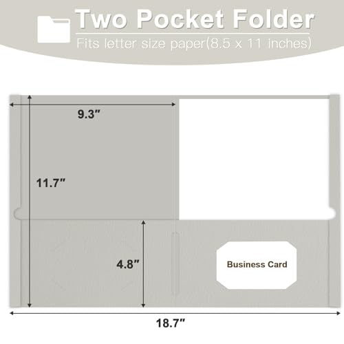 Folders with Pockets, LAYZZ 30 Pack Paper Pocket Folders, 2 Pocket File folders Fits Letter Size Paper, for School Office and Home (Grey) - color: Grey