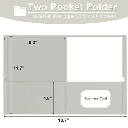 Folders with Pockets, LAYZZ 30 Pack Paper Pocket Folders, 2 Pocket File folders Fits Letter Size Paper, for School Office and Home (Grey) - color: Grey