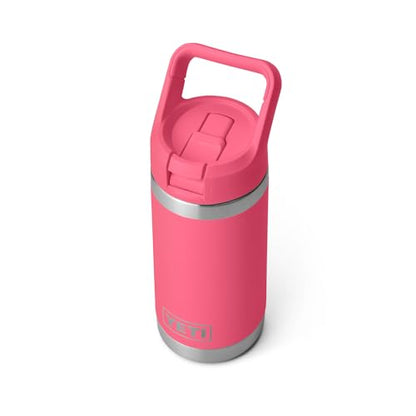 YETI Rambler Jr. 12 oz Kids Bottle, with Straw Cap - color: Tropical Pink
