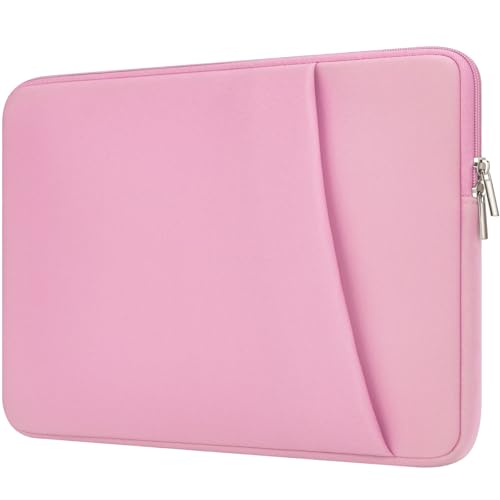Laptop Sleeve Case with Zipper Accessory Pocket Compatible with 15.6 inches HP Dell Lenovo Asus Padded Computer Pouch Cover Shockproof Protective for 15.6” Laptop/Chromebook/Tablet,Pink - color: Pink, size: 15.6 inches