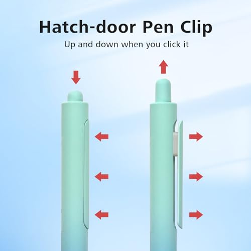 WRITECH Fine Point Gel Pens: 0.5mm Retractable Black Ink 6ct Smooth Writing No Bleed with Aesthetic Gradient Color Pen Barrel for Journaling Note Taking Sketching