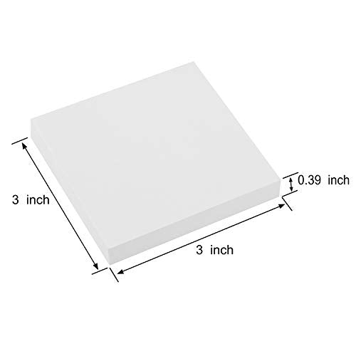 ZCZN 400 Sheets Pop-up Sticky Notes, 3 x 3 Inches, 4 Pads Bright Color Self-Stick Notes, 100 Sheets/Pad, White - color: White