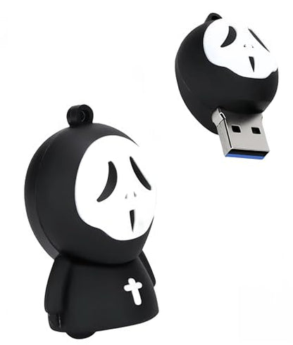 128GB USB 3.0 Flash Drive Cartoon Novelty Halloween Ghost Memory Stick Silicone Rubber Pendrive - color: Ghost, size: 128GB 3.0