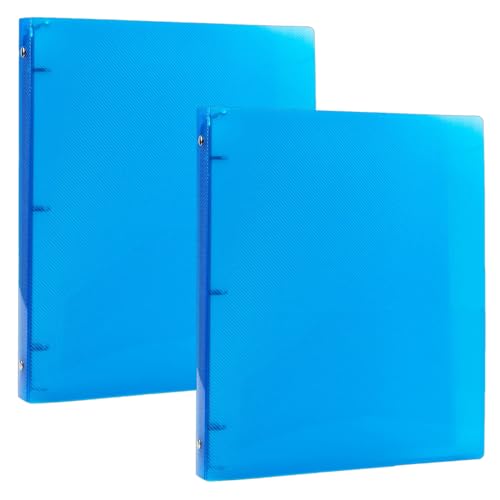 JAM PAPER Plastic 0.5 inch Binders - Blue 3 Ring Binders - 2/Pack - color: Blue, size: 0.5 inch (Pack of 2)