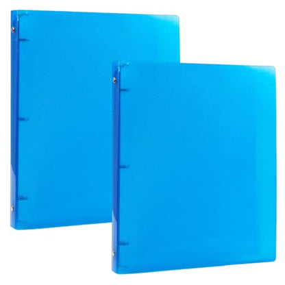 JAM PAPER Plastic 0.5 inch Binders - Blue 3 Ring Binders - 2/Pack - color: Blue, size: 0.5 inch (Pack of 2)