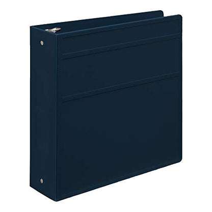 Carstens 3-Inch Heavy Duty 3-Ring Binder - Side Opening, Navy Blue, Durable Plastic, Precision No-Gap Rings, Waterproof Cover, No Pockets, Holds 400 US Letter Sheets, BPA-Free, Made in USA (1749-3R) - color: Navy Blue, size: Individual