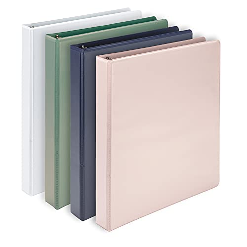 Samsill Plant Based Durable D-Ring Binders – 1 Inch 3 Ring Binder with 225 Sheet Capacity, Eco Friendly School and Office Supplies (4-Pack, Boho) - color: Boho Assortment, size: 1-Inch, style: 4 Pack