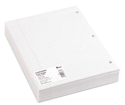 Mintra Office Filler Paper (College Ruled, 600 Sheets (6pks of 100)) - for 3-Ring Binder, Notepaper, Loose leaf filler paper, punched, bulk pack - color: College Ruled, size: 600 Sheets (6pks of 100)