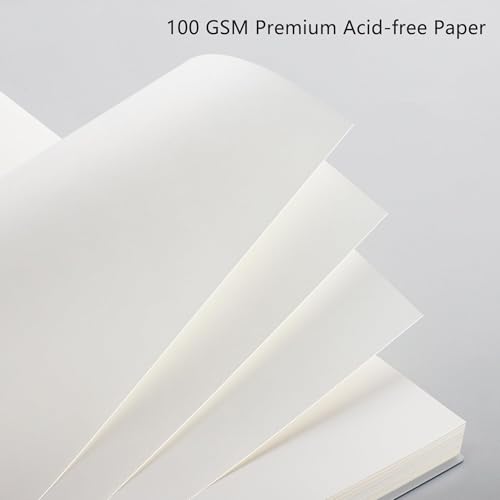 RETTACY Blank Journal Notebook, 2-Pack, 160 Pages per Pack, B5 Medium Size (7.6'' × 10''), 100 GSM Thick Paper, Spiral-bound, Flexible Plastic Cover, for Sketching, Drawing, Painting - color: Transparent - B5, style: Plain