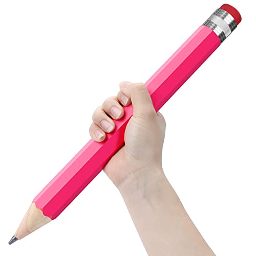 Giant Pencils for Prop/Gifts/Decor - 14 Inch Jumbo Wooden Big Novelty Pencil with Cap for Schools and Homes (Pink) - color: Pink