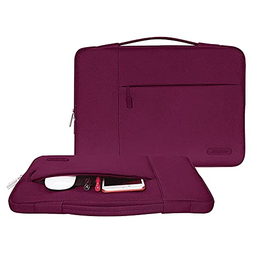 MOSISO Laptop Case 13.3 inch, 13-13.3 inch Laptop Sleeve with Handle Compatible with MacBook Air/Pro 13/Pro 14 M5 M4 M3 M2 M1,HP Dell ASUS Lenovo, Polyester Multifunctional Computer Bag, Burgundy - color: Burgundy, size: 13.3 inch