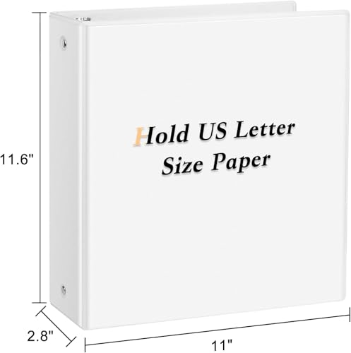 CIXILDTS 2-inch Round Ring Binder, Durable 2" 3 Ring Binder Fit Letter Size Paper, White, 24-Pack - color: White, size: 2", style: 24-Pack