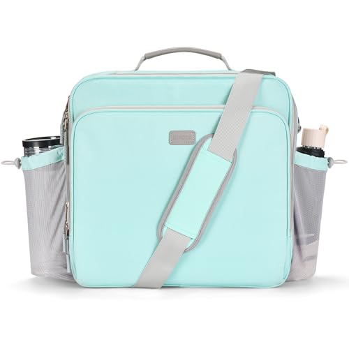 3 Inch 3-Ring Zipper Binder with Water Bottle Holder and Handle | Zip Up Binder with Shoulder Strap, 700 Sheet Capacity, Compatible with 13" MacBook/Tablet, for School, Office, Light Blue - color: Light Blue