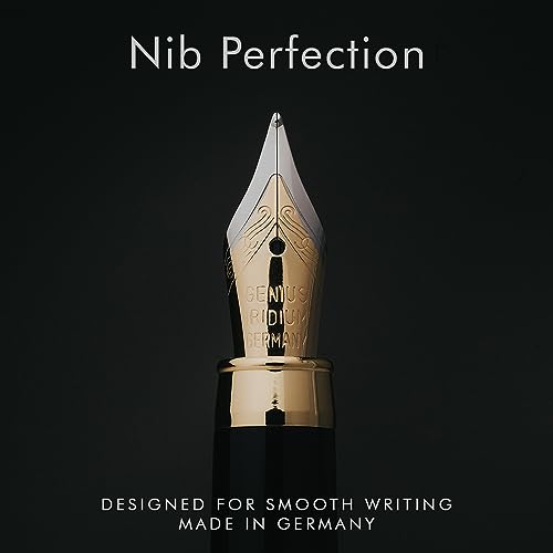 Wordsworth & Black Fountain Pen Set, Luxury Bamboo Wood - Medium Nib, Gift Case; Includes 6 Ink Cartridges, Ink Refill Converter -Journaling, Calligraphy; Drawing, Smooth Writing [Maple Wood] | Maple Wood, Gift for Men Women, German Iridium 18K Gilded, Ca