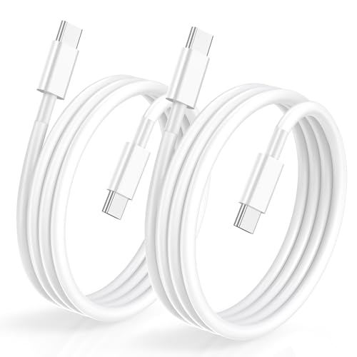 100W USB C to USB C Cable 1FT USB C Charger Cable 2Pack USB C Cord Fast Charging USB Type C Compatible with iPhone 15/Samsung/Android/Huawei/Google/Switch/MacBook/iPad and Other USB-C Port Devices - color: White, size: 1FT, style: 2pack 100W-C C