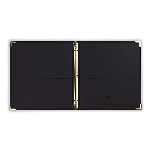 Samsill Classic Collection Leather 3 Ring Binder, Executive Presentation Portfolio, 0.5 Inch (Holds 100 Sheets), Brass Round Ring, Black - color: Black, size: 0.5 Inch, style: Classic