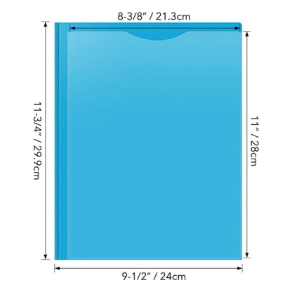 6 Pack Heavy Duty Plastic Pocket Folder with Prongs and Clear Front Pocket, 3 Pockets Folders with 3 Prongs and 2 Card Slot, Dark Green File Folders Fit Letter Size Paper for Office School Business - color: Dark Green